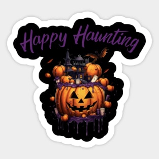 Happy halloween, pumpkin, haunted house Sticker